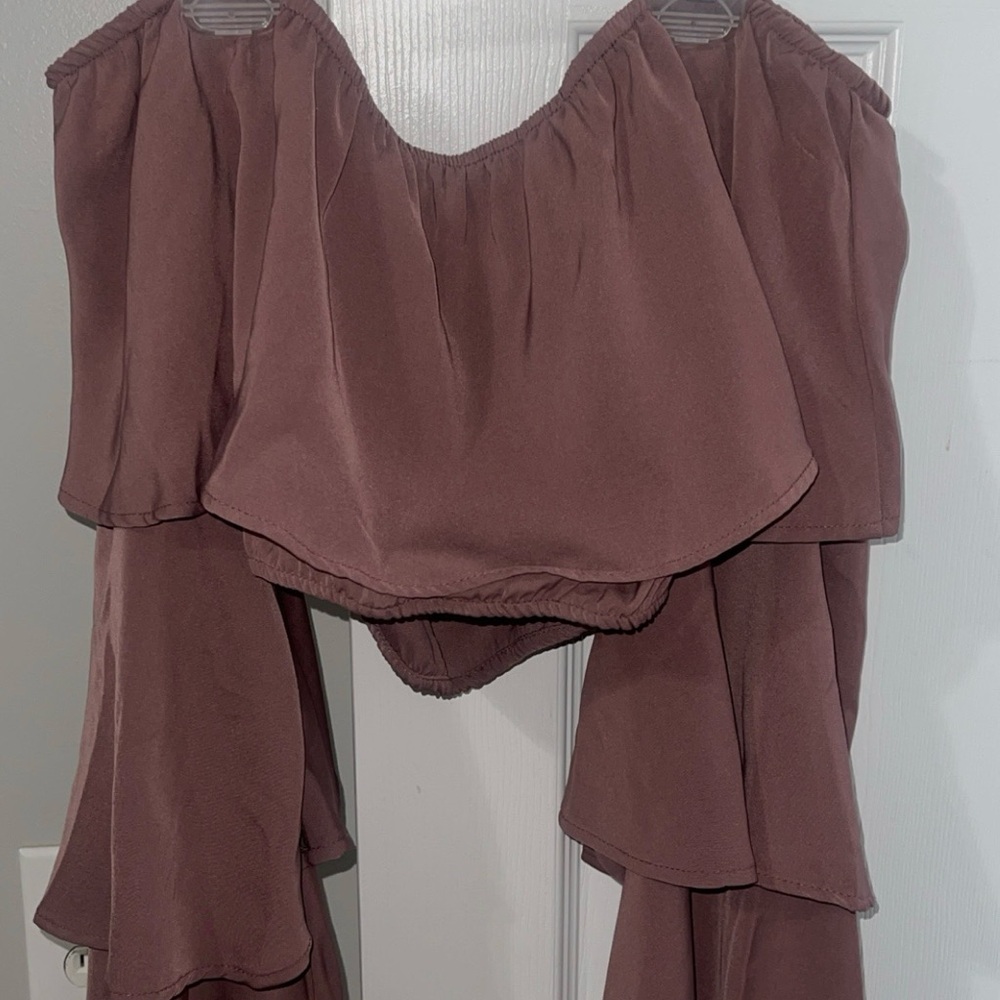 Tobi Mauve Off-Shoulder Top